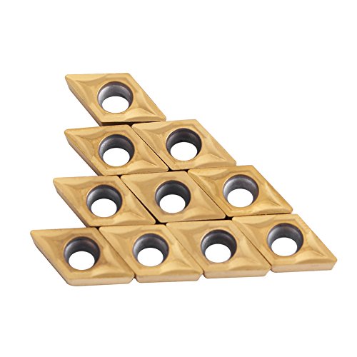 CNC Carbide Tips, Carbide Inserts, 10pcs Inserts Blade Cutter Lathe Turning Tool With Box for Steel Stainless Steel Finishing Semi-finishing and Yosoo