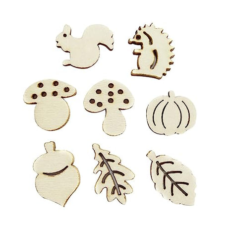 DECHOUS 50pcs Pieces Unfinished Wooden Slices Accessories Unfinished Wooden Animal Figures Hanging Decor Blank Wooden Slices Hanging Ornaments Wooden DECHOUS