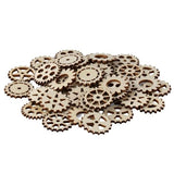 hobbyhub 100 Pcs Wooden Gear Wheels Decoration,Mixed Style Unfinished Blank Wooden Pieces for Making DIY Crafts hobbyhub