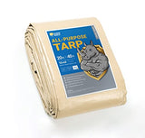 GUARD SHIELD Beige Tarp Heavy Duty Waterproof 20x40 Feet Outdoor Poly Tarps Cover Square Thick UV Resistant Canopy Tarpaulin with Grommets 10mil GUARD SHIELD