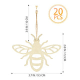 Amosfun 20pcs Bee Wooden Ornaments Unfinished Wood Slices Crafts Predrilled with Hole Spring Easter Bee Festival Party Decorations DIY Painting Amosfun