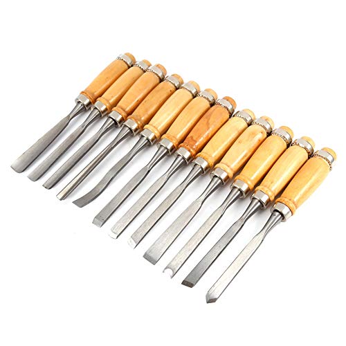 Wood Carving Tools,Wood Carving Kit,Woodworking Tools,Wood Carving Knife,Whittling Kit,12 Chisels with Canvas Case Gouges and Woodworking Chisel Set - WoodArtSupply