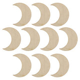 Moon Shape Wood Slices, Unfinished Wood DIY Craft Cutout, (50x40mm/2x1.6inch, 20pcs) Samanter