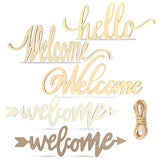 Joyavo Welcome Hello Unfinished Wooden Letters Sign Wood Cutout Signs for Wreath Blank Decorative Word Signs for Crafts/Painting/Wall Decor/Letter Joyavo