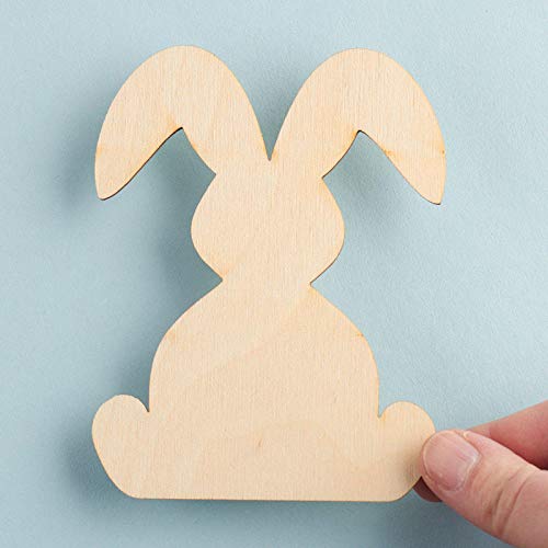 Pack of 12 Wooden Easter Floppy Eared Bunny Cutouts by Factory Direct Craft - Unfinished Wood Bunnies Rabbit Shapes for Easter Spring Decorations and Factory Direct Craft