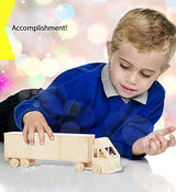 Puzzled 3D Puzzle Semi Truck Wood Craft Construction Model Kit, Fun Unique & Educational DIY Wooden Toy Assemble Model Unfinished Crafting Hobby Puzzled