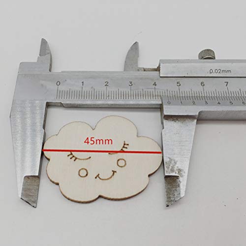 Amosfun 30pcs Wooden Unicorn Shape Wood Discs Slices Unfinished Wooden Cutouts Craft DIY Decoration Amosfun