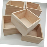 TEHAUX 2pcs No Cover Wooden Box Jewelry Holder Container Wooden Treasure Chest Unfinished Wood Boxes Small Wooden Boxes with Lids Sundries Storage TEHAUX