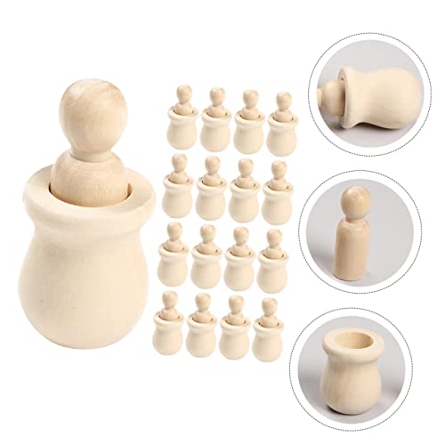 Kisangel 60 pcs Wooden Man Unfinished People Unfinished peg Doll Wooden People Doll Blank Wooden Dolls Wooden Angel Dolls kidcraft playset Unfinished Kisangel