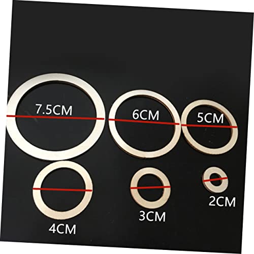 SEWACC 50pcs Natural Wood Frame Wood Decor Rustic Decor Bamboo Hoops for Crafts Flat Wreath Form Wooden Circles DIY Craft Decor Ring Dreamcatcher SEWACC