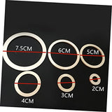 SEWACC 50pcs Natural Wood Frame Wood Decor Rustic Decor Bamboo Hoops for Crafts Flat Wreath Form Wooden Circles DIY Craft Decor Ring Dreamcatcher SEWACC