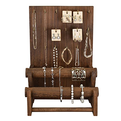  Ikee Design Wooden Jewelry Display Rack with 20
