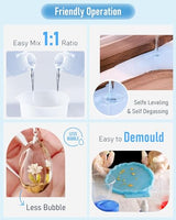 Nicpro 4 Gallon Crystal Clear Epoxy Resin Kit, High Gloss & Bubbles Free Resin Supplies for Coating and Casting, Craft DIY, Wood, Table Top, Bar Top, Nicpro