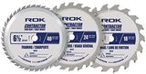 ROK 6-1/2 inch Circular Saw Blade Set, Pack of 3 ROK Power Tools