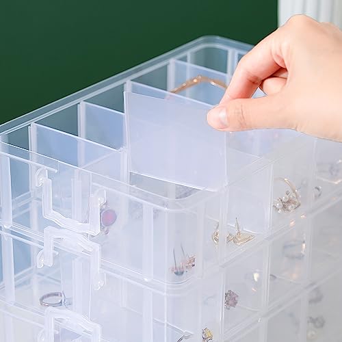 Gagee 3-Tier Craft Storage Organizer,Bead Organizer Box with 30 Adjustable Compartments,Stackable Storage Containers for Arts and Crafts, Toy, Gagee