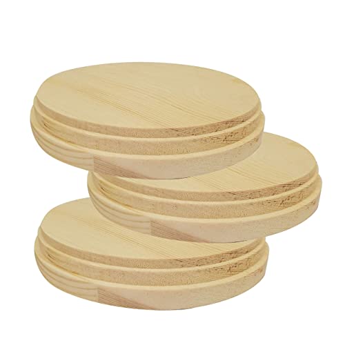 Round Wooden Plaques for Crafts, Natural Pine Unfinished Wood Plaque, Great Wood Base for DIY Craft Projects & Home Decoration - 5" inch - 2 Pcs.