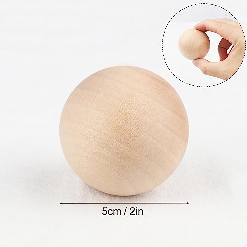 20 Pack 2 Inch Unfinished Wooden Balls, Wooden Round Ball, Wood Spheres for Crafts and DIY Projects and Decorations,by GNIEMCKIN.