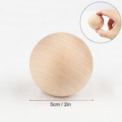 20 Pack 2 Inch Unfinished Wooden Balls, Wooden Round Ball, Wood Spheres for Crafts and DIY Projects and Decorations,by GNIEMCKIN.