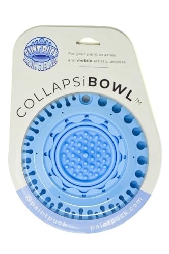 Collapsable Paint Brush Cleaner Rinse Cup (All-in-One) Fine Art, Studio, Classroom | Brushes Holder & Silicone Cleaning System for Acrylic, Paint Puck