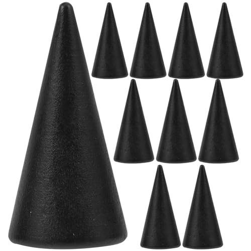 MAGICLULU 10pcs Natural Wood Cone Ring Display Stand Wooden Cone Jewelry Holders Unfinished DIY Craft Cone Jewelry Display Cone for Girls Women DIY MAGICLULU