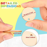 200 Pieces Unfinished Blank Wood Circle Pendants Round Disc Circle Wood Pieces Round Wooden Disk with Hole Small Wooden Pendant for Craft Decoration Jetec