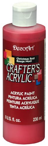 DecoArt DCA20-9 Crafters Acrylic, 8-Ounce, Christmas Red - WoodArtSupply