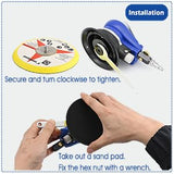 6 Inch Air Random Orbital Sander, Pneumatic Palm Sander tool with 10 Pcs Sandpapers, Air Sanders For Auto Body Work By Bowd BOWD