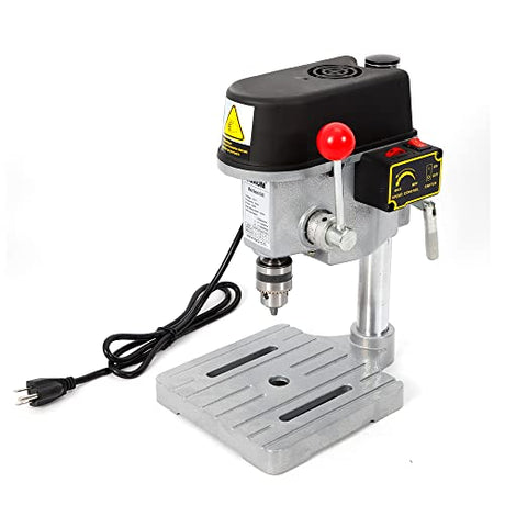 YUNLAIGOTOP 340W Mini Drill Press Bench, Mini Bench Drill Press, Portable Drill Workbench with 3 Speed Adjustable, Light-Duty DIY Craft Drilling YUNLAIGOTOP