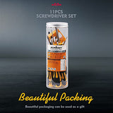 HORUSDY 11-Pieces Screwdriver Set, Magnetic 5 Phillips and 5 Flat Head Tips for Fastening and Loosening Seized HORUSDY