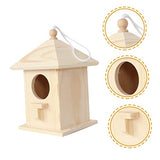 Kisangel Bird Nest Wooden Hummingbird House Birdhouses for Outdoors Bird Houses for Outside Wood Bird Feeder Unfinished Wood Birdhouse Balcony Bird Kisangel