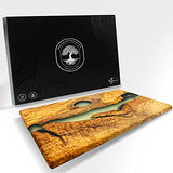 DESIGNIUM Handmade Olive Wood Cheese Board with Resin, Charcuterie Boards & Serving Tray, Wooden Epoxy Serving Board, Chopping and Cutting Board for Designium