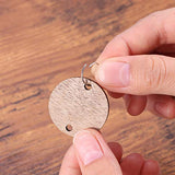 WINOMO 50pcs Round Wooden Slices with 50 Iron Loops Set Wood Discs Circles for Hanging Wooden Plaque Birthday Reminder DIY Calendar Accessories WINOMO
