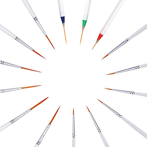 Afantti 15 Pcs Paintbrushes, Detail Fine Paint Brushes Micro Mini Tiny Artist Paintbrush Set | Ultra Fine Point Tip | for Miniature Acrylic Script Afantti