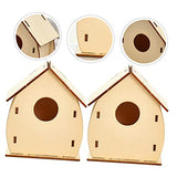 COHEALI 12 pcs Christmas Wooden House Unfinished Wooden House Wooden Hanging House birdhouses for Outdoors Birdhouse kit Christmas Village House COHEALI
