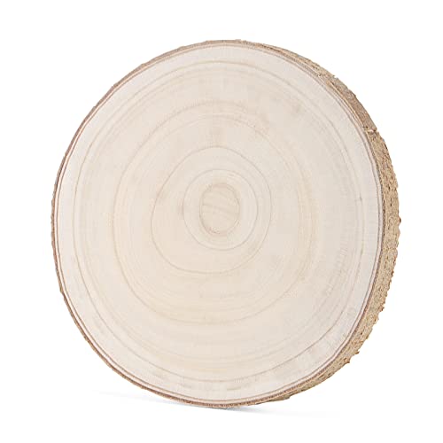 LEXININ 6 Pack 10-11 Inches Natural Wood Slices, 25-28cm Unfinished Wooden Log Slices, Round Large Wood Circles for Weddings, Table Centerpieces, LEXININ
