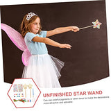 VILLCASE 1 Set Painting Materials Fairy Wand Kit DIY Fairy Wand Craft Girl Fairy Wand Kids Painting Tool Unfinished Wood Wand Crafts Homemade Fairy VILLCASE
