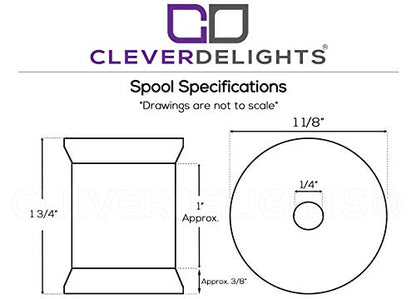 CleverDelights 1 3/4 x 1 1/8 Wood Spools - 50 Pack - Empty Craft Spools