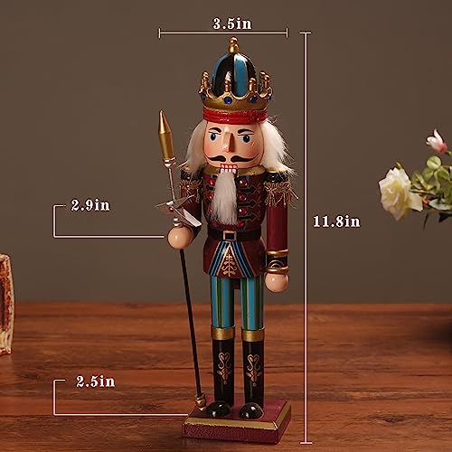 O-Toys Wooden Nutcracker Ornaments Christmas Decoration Figures Set Puppet Home Decor (12 Inch)