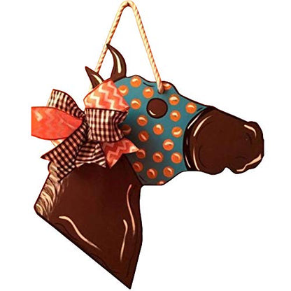 Horse Head Cutout Unfinished Wood Country Door Hanger Horse Farm Horse Stable MDF Shaped Canvas Style 2