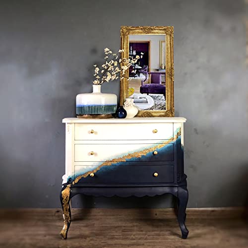 110ml Gilding Adhesive, 5g Gold Flakes Kit with The Gold Metal Leaf Adhesive, Epoxy Resin Water Based Glue for Gold Leafing Canvas,Gold Leaf KIRIN