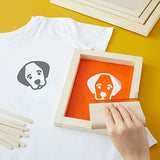 Bright Creations 6-Piece Set Wood Silk Screen Frame for Beginners and Kids Starter Kit, 110 White Mesh, 6x8, 8x10, 10x12, 10x14 Frames (4 Sizes) Bright Creations