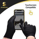 Schneider Nitrile Exam Gloves, Black, Large, Box of 100, Disposable Nitrile Gloves, Latex Free, Powder Free, Food Safe, Non-Sterile - for Medical, Schneider