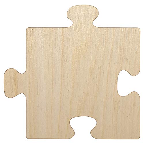 Puzzle Piece Solid Unfinished Wood Shape Piece Cutout for DIY Craft Projects - 1/4 Inch Thick - 4.70 Inch Size Sniggle Sloth