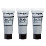 KINGART 500-144 PRO Artist Quality Gray Acrylic Paint, 22ml (0.74oz) Tubes, 3 Pack - Set (66ml Total), Gray KINGART