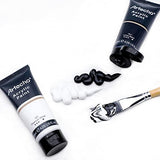 Artecho Professional Acrylic Paint, White and Black (120ml / 4.05oz) Tubes, Art Craft Paints for Canvas, Rock, Stone, Wood, Fabric, Art Supplies for Artecho