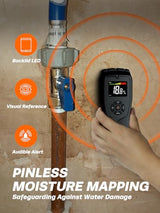 Mecurate Pinless Moisture Meter Wood Non-Destructive Meter for Walls, Drywall Wood and Building Material Dampness Inspection Mecurate