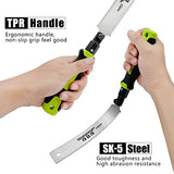 QYQRQF Japanese Hand Saw, 7 Inch Flush Cut Saw Double Edge Sided Pull Saw for Woodworking (Green) QYQRQF