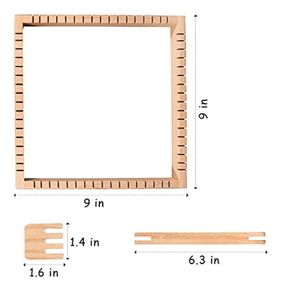 Coola Wooden Multi - Weaving Loom Kit for Kids Beginners Art and Craft Mini Loom(9 x 9in) Handcraft Including Crafting Kit,Wood Loom Frame,Colored - WoodArtSupply