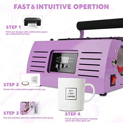 Tumbler Mug Heat Press Machine,11-30oz Cup Heat Transfer Machine DIY Heat Transfer Vinyl Sublimation Straight Blank Skinny Tumbler Glass Jar Can for ENPAP