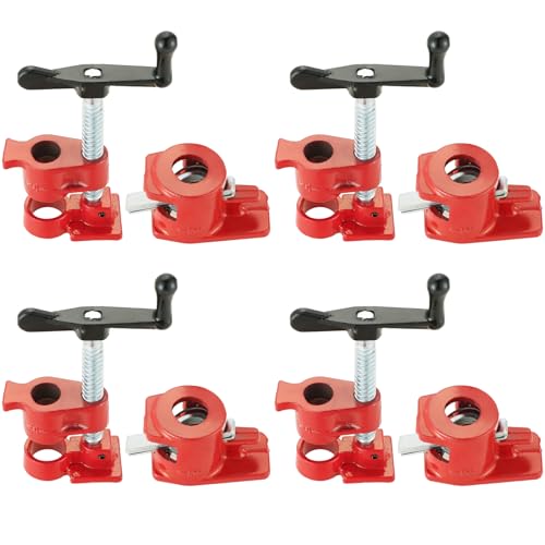 Acymner Wood Gluing Pipe Clamp Set | 1/2" Heavy Duty Woodworking Cast Iron Pipe Clamps Quick Release Pipe Wood Clamps (4 Pack, 1/2") - WoodArtSupply